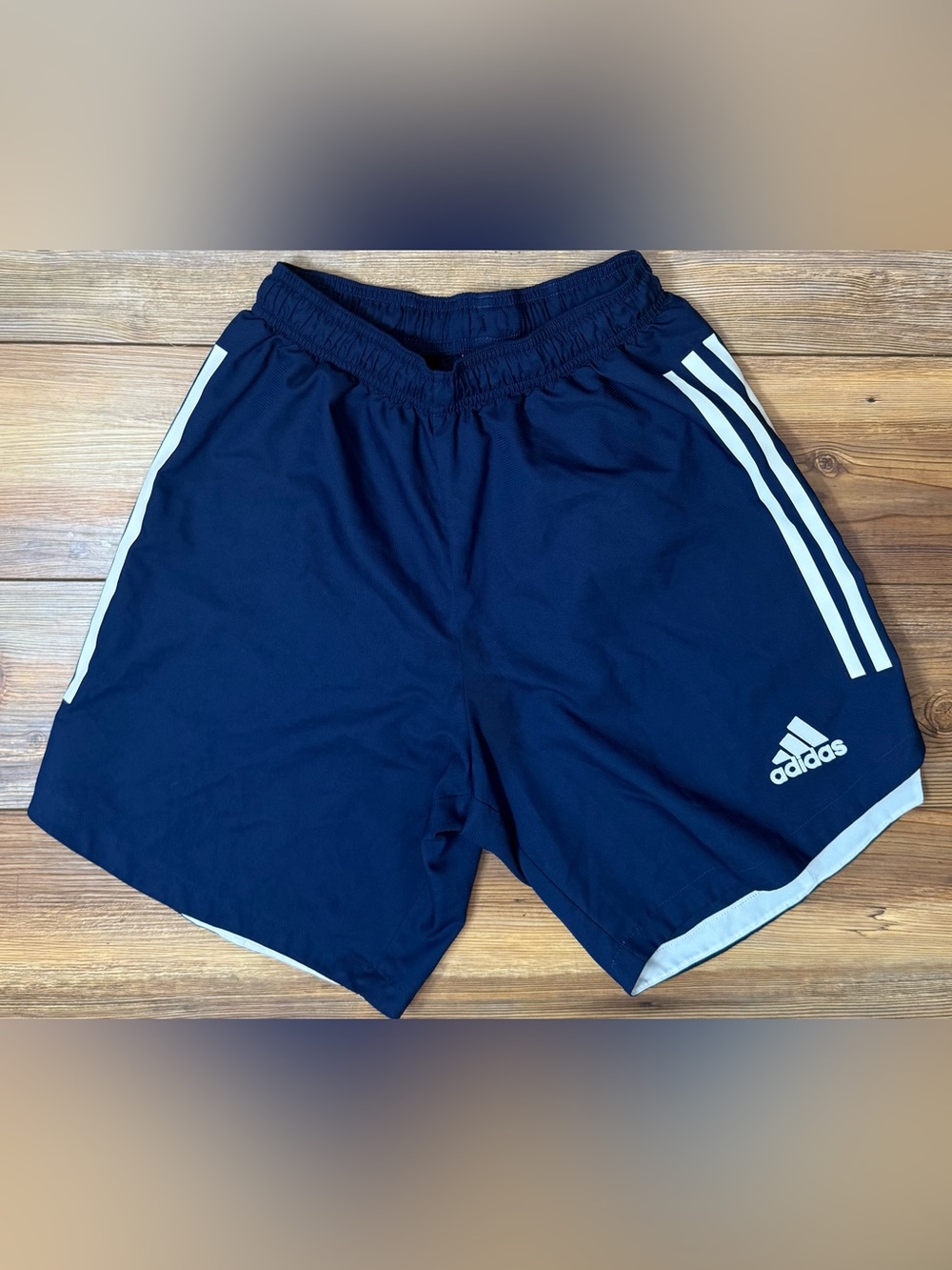 Adidas Aeroready Running Shorts Mens Small Blue 3 Stripe Athletic Gym Training